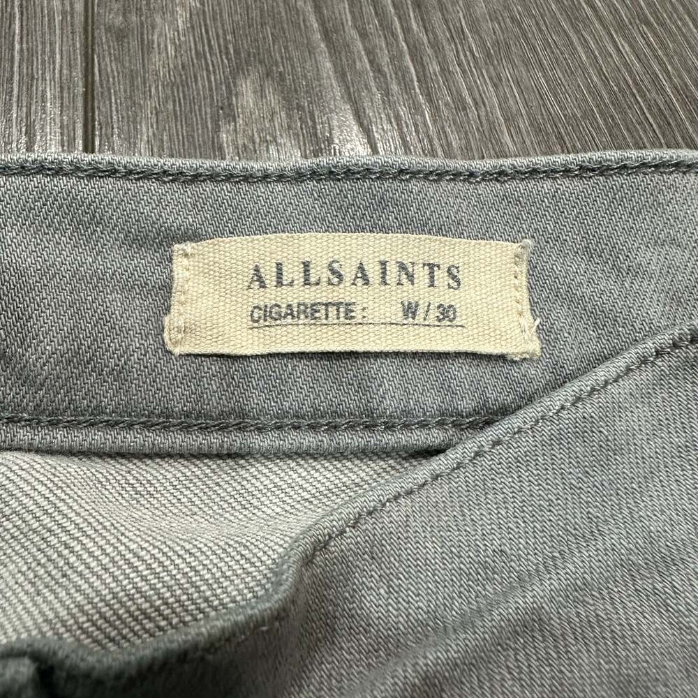 AllSaints Cigarette Slim Fit Jeans in Grey - Size W30